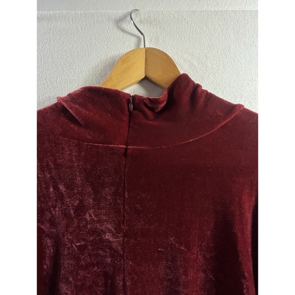 Soft Surroundings Velvet Tunic Mock Neck Women's 2XL Whimsy Maroon - Picture 5 of 10
